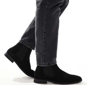 ASOS Men’s Black Suede Minimalist Rock Grunge Smart Casual Preppy Chelsea Boot-8